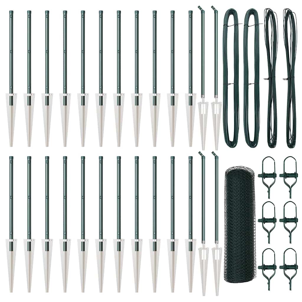 Stâlp de gard. Verde 50 x 0,8 m (plasă de 13 mm) Oțel și PVC