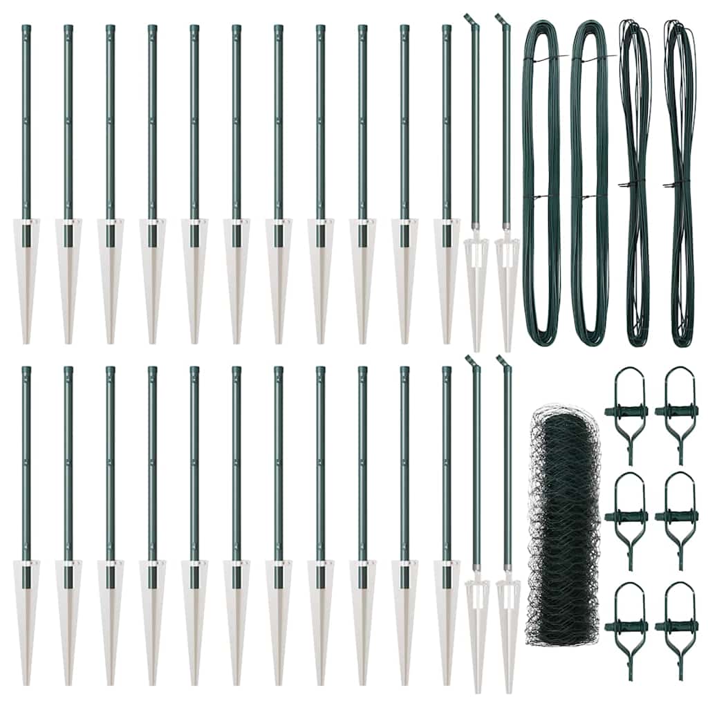 Stâlp de gard. Verde 50 x 0,8 m (plasă 36 mm) Oțel și PVC