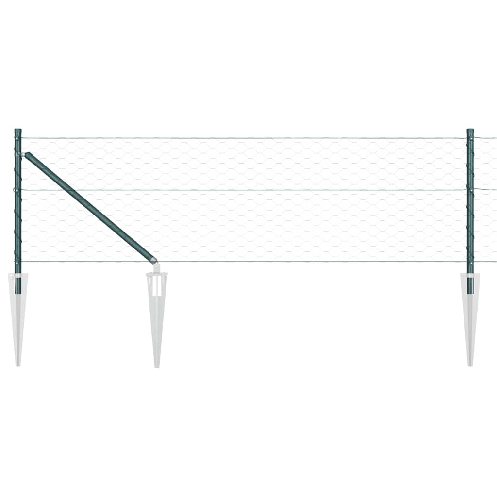 Stâlp de gard. Verde 50 x 0,8 m (plasă de 50 mm) Oțel și PVC