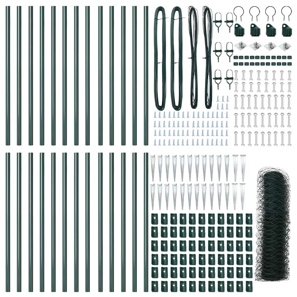 Stâlp de gard. Verde 50 x 0,8 m (plasă de 50 mm) Oțel și PVC