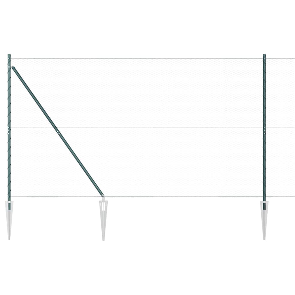 Stâlp de gard. Verde 50 x 1,6 m (plasă de 25 mm) Oțel și PVC
