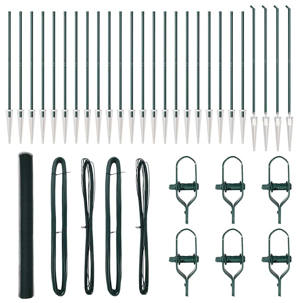 Stâlp de gard. Verde 50 x 1,6 m (plasă de 25 mm) Oțel și PVC