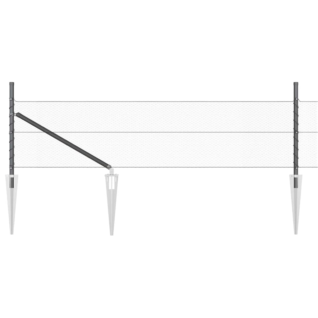 Stâlp de gard. Gri 10 x 0,5 m (plasă de 13 mm) Oțel și PVC