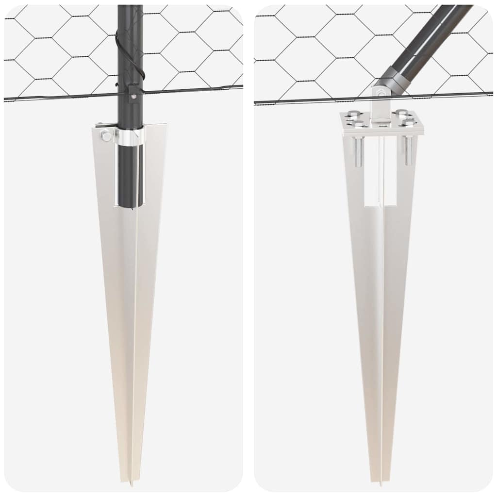 Stâlp de gard. Gri 50 x 1,5 m (plasă de 50 mm) Oțel și PVC