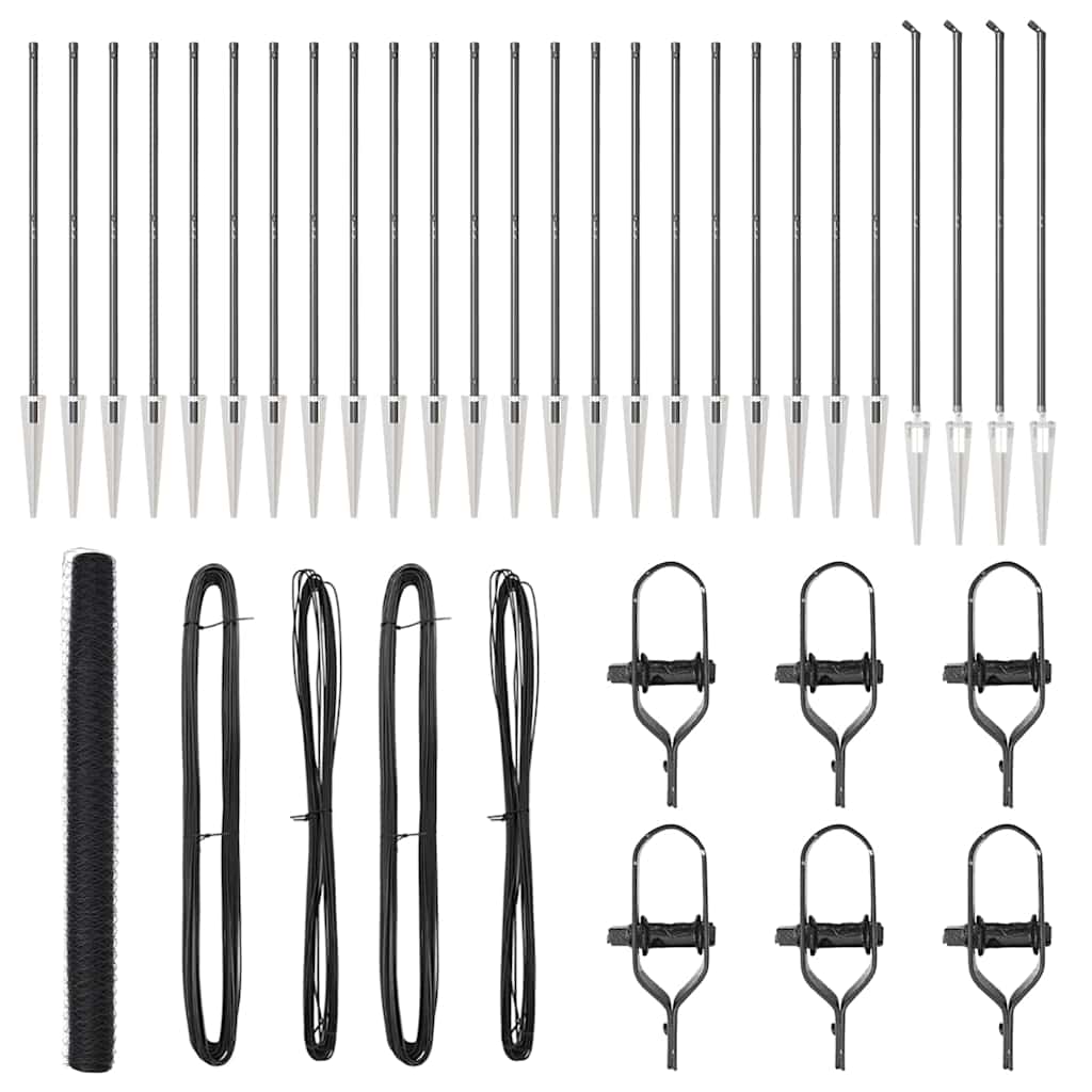 Stâlp de gard. Gri 50 x 1,5 m (plasă de 50 mm) Oțel și PVC