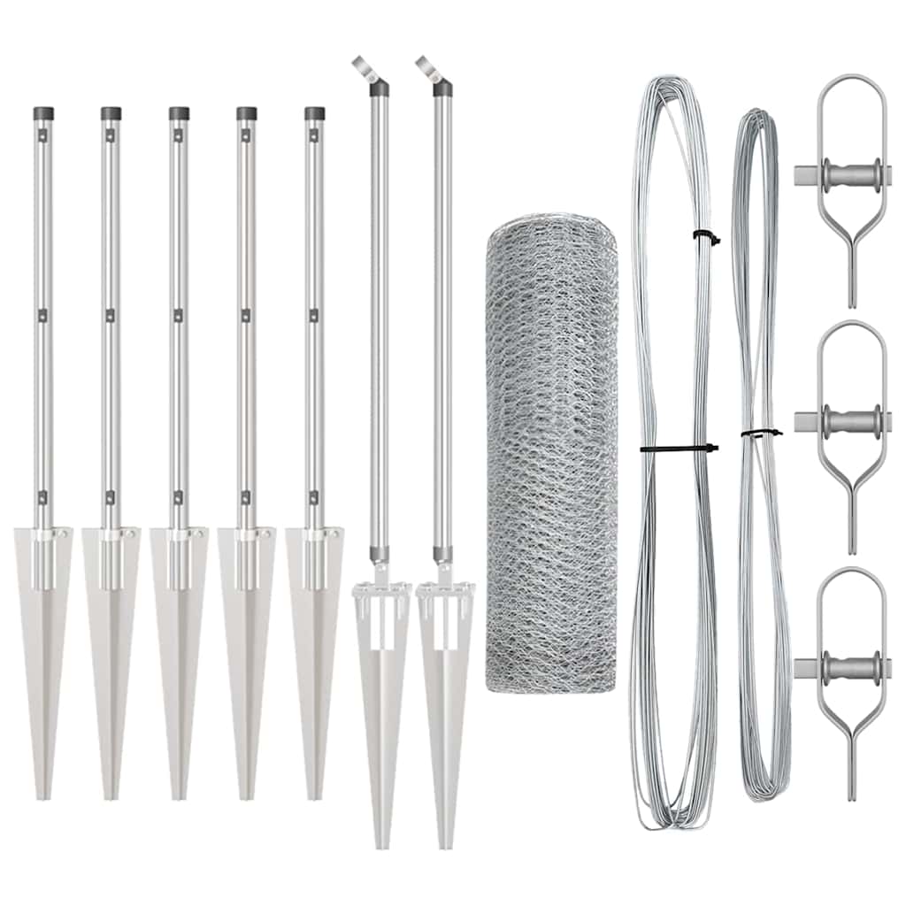 Stâlp de gard. Argintiu 10 x 0,6 m (plasă de 13 mm) Oțel