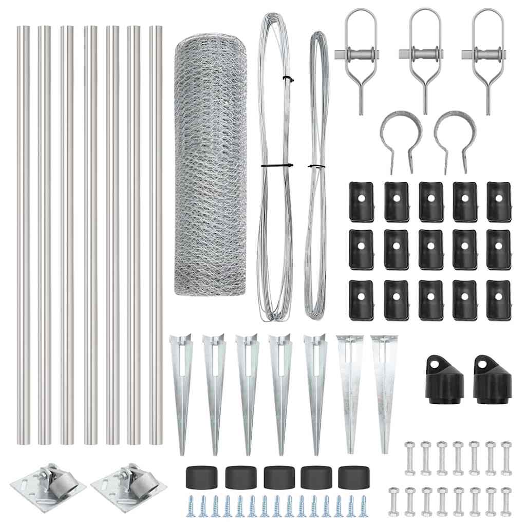 Stâlp de gard. Argintiu 10 x 0,6 m (plasă de 13 mm) Oțel