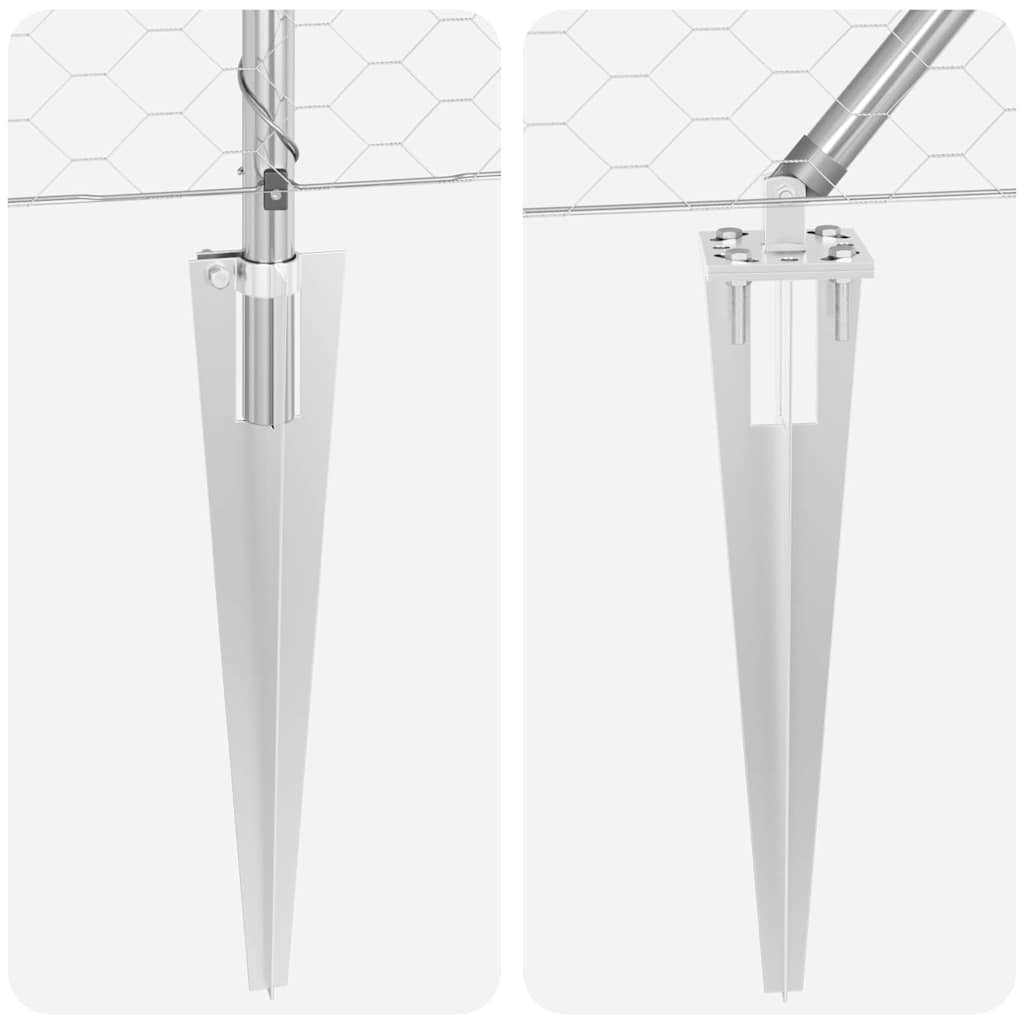 Stâlp de gard. Argintiu 10 x 0,6 m (plasă 50 mm) Oțel