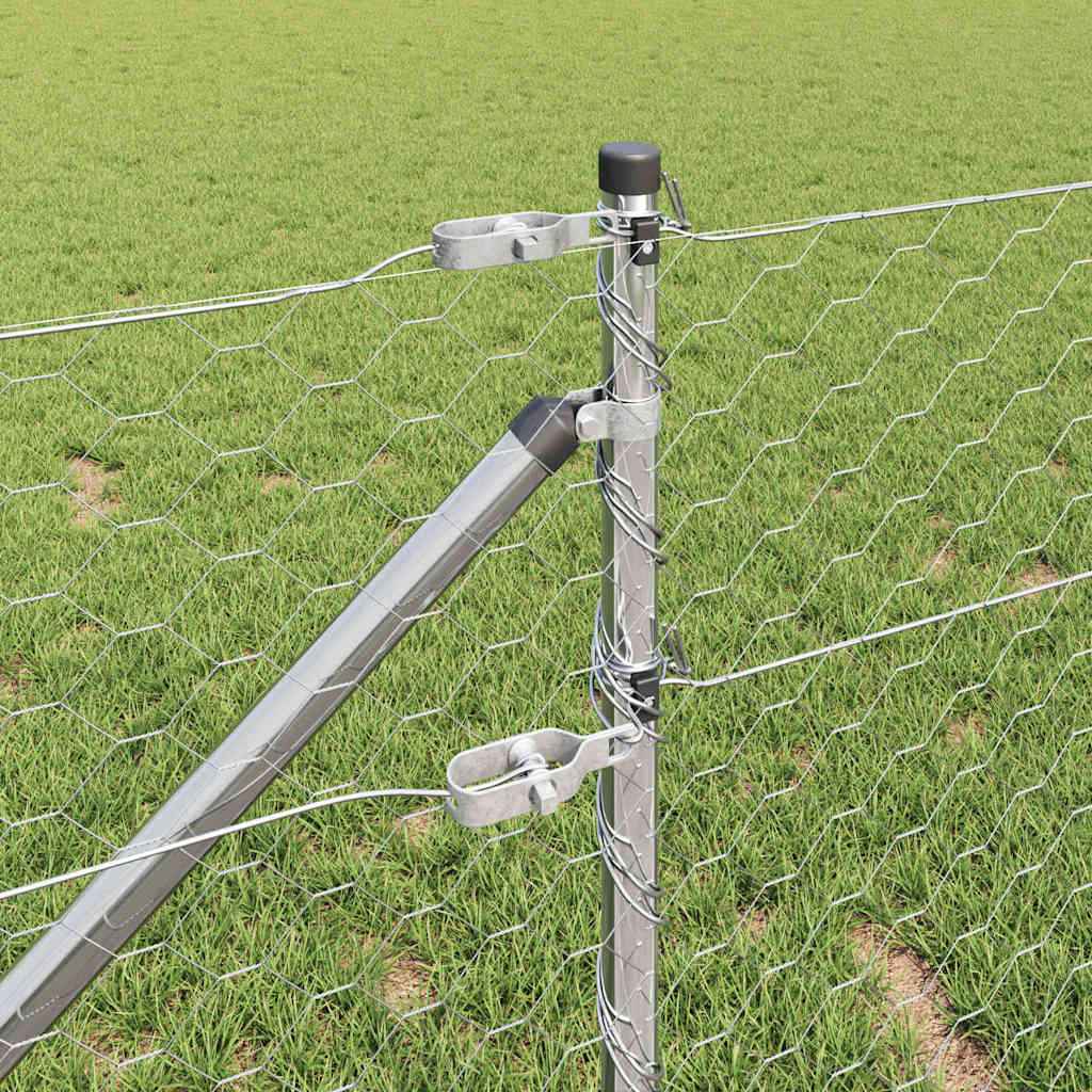 Stâlp de gard. Argintiu 10 x 0,6 m (plasă 50 mm) Oțel