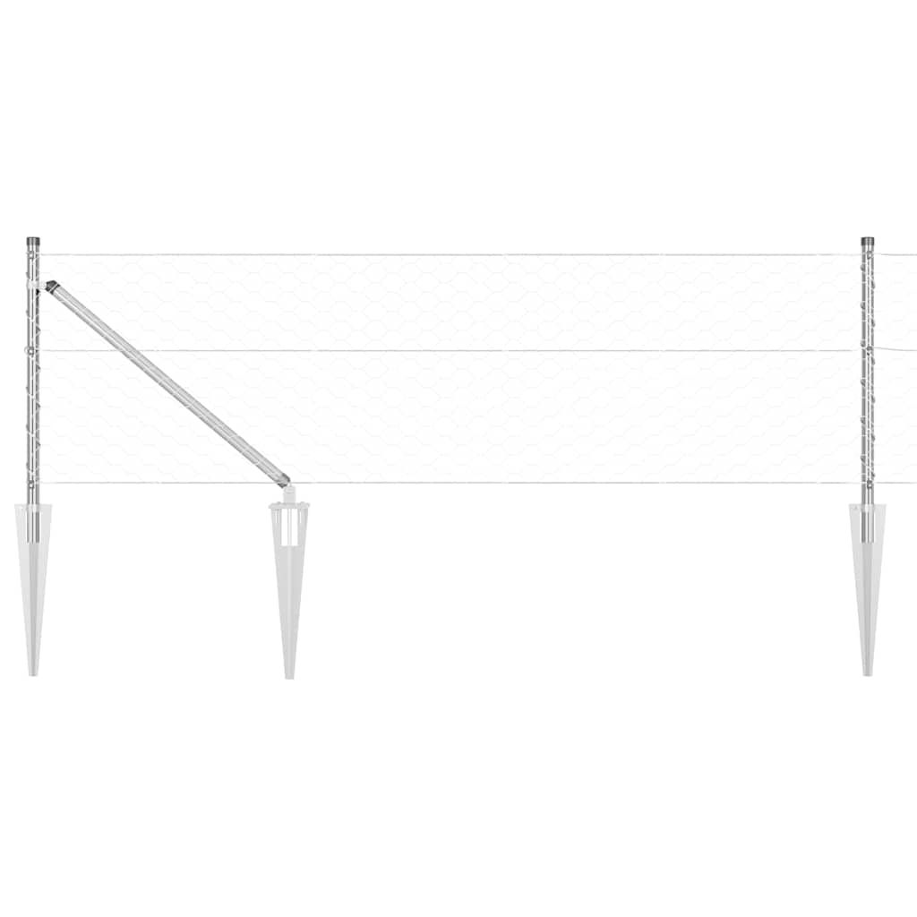 Stâlp de gard. Argintiu 10 x 0,6 m (plasă 50 mm) Oțel