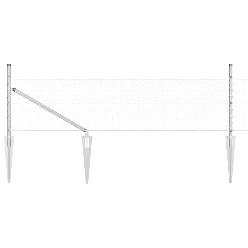 Stâlp de gard. Argintiu 50 x 0,4 m (plasă de 13 mm) Oțel