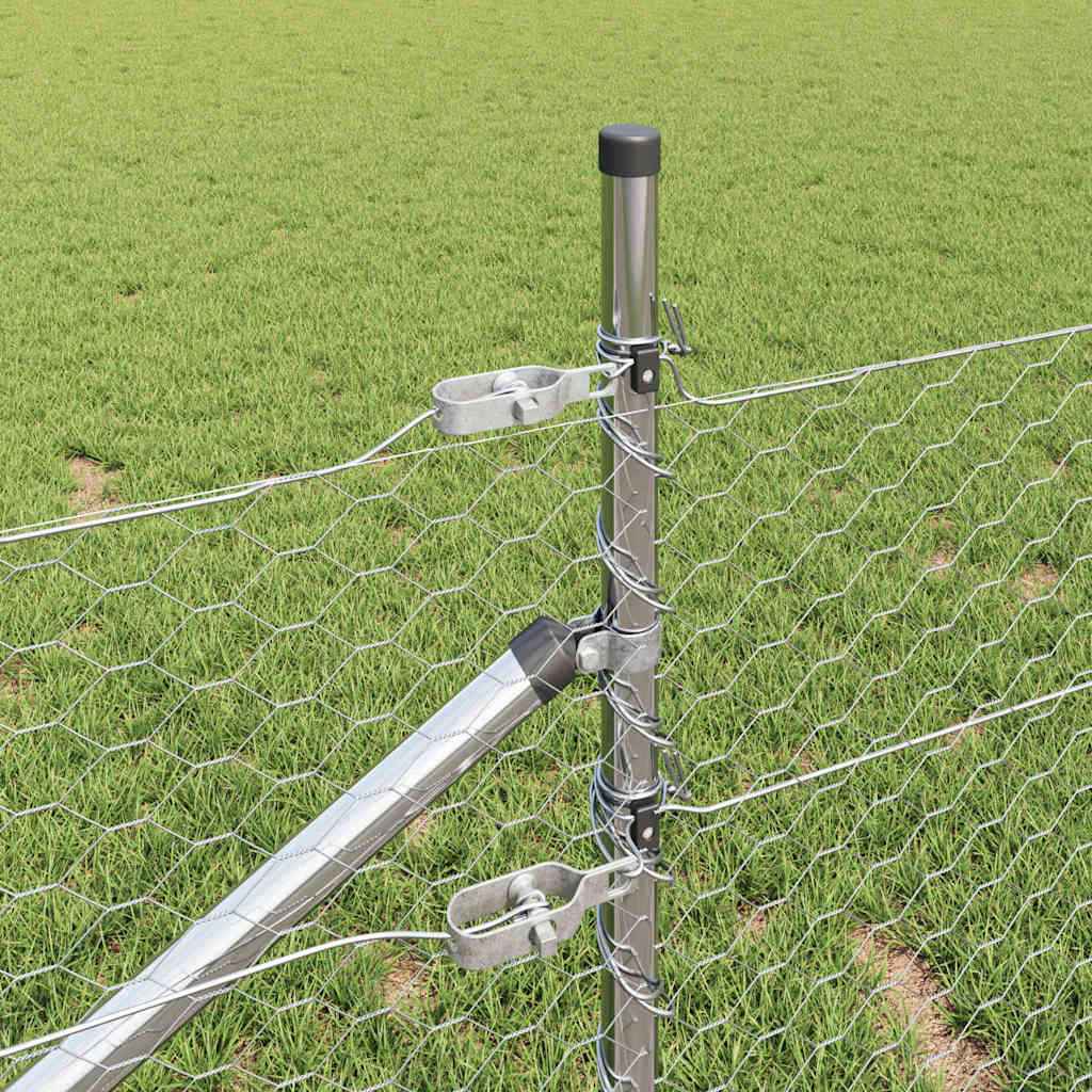 Stâlp de gard. Argintiu 50 x 0,4 m (plasă 36 mm) Oțel