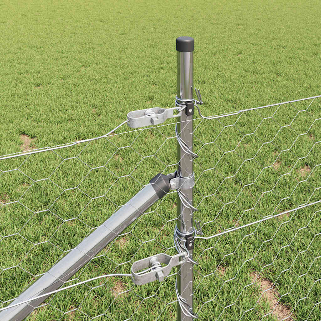 Stâlp de gard. Argintiu 50 x 1 m (plasă de 50 mm) Oțel