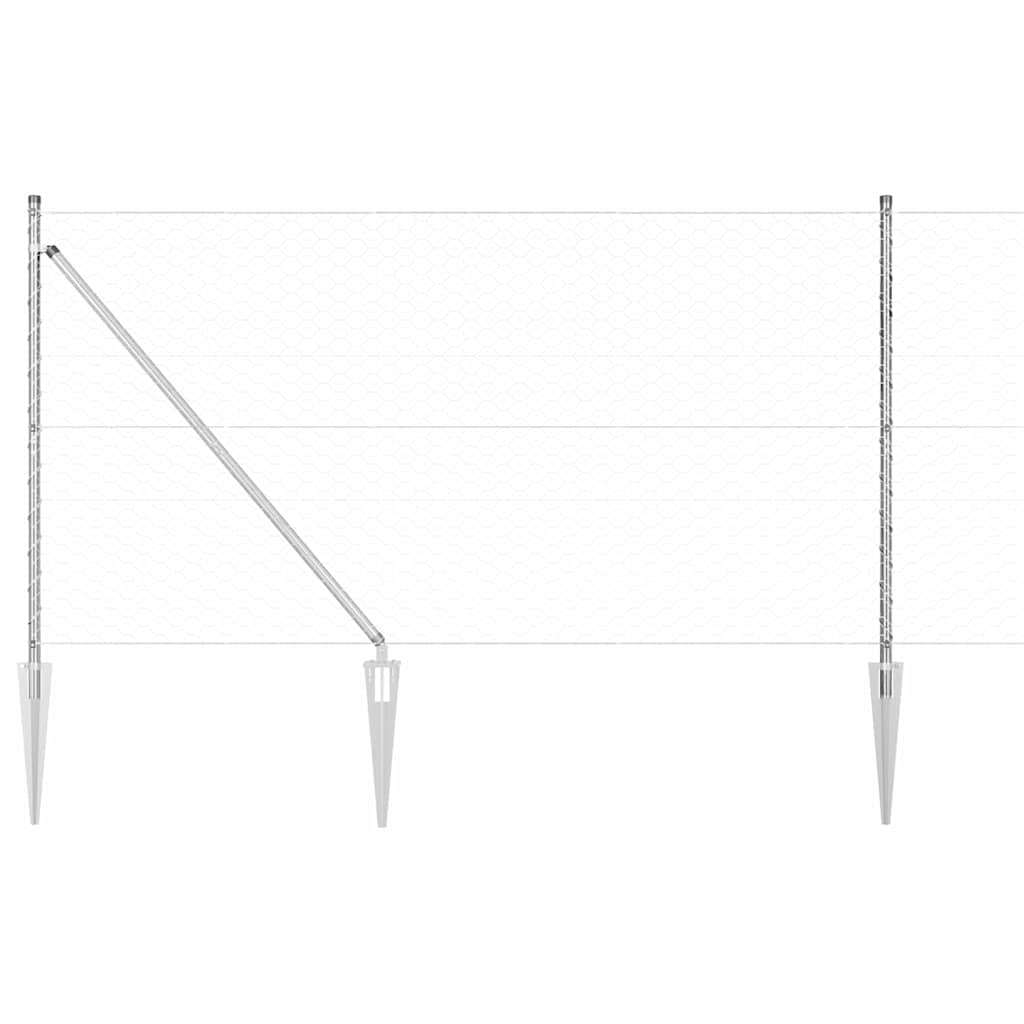 Stâlp de gard. Argintiu 50 x 1,4 m (plasă de 50 mm) Oțel