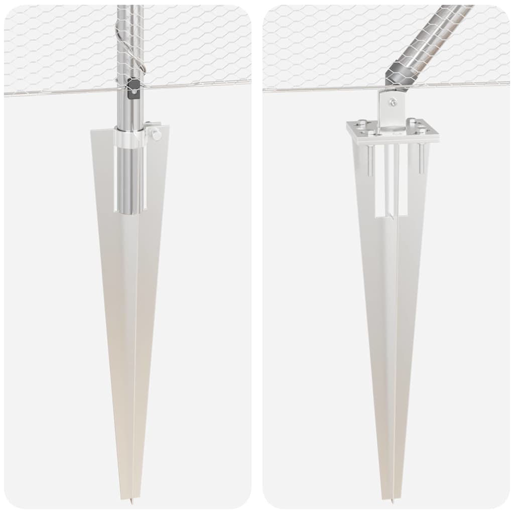 Stâlp de gard. Argintiu 50 x 1,5 m (plasă de 13 mm) Oțel