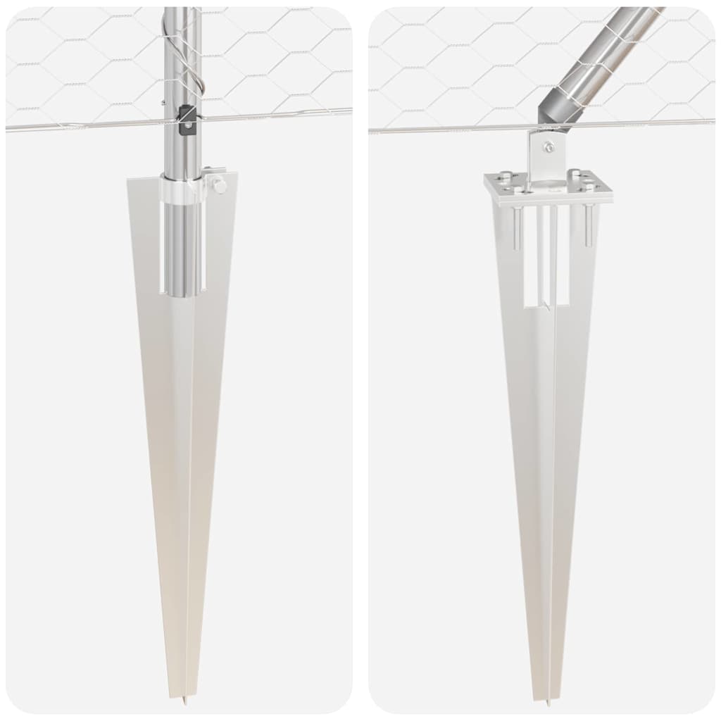 Stâlp de gard. Argintiu 50 x 1,5 m (plasă de 36 mm) Oțel