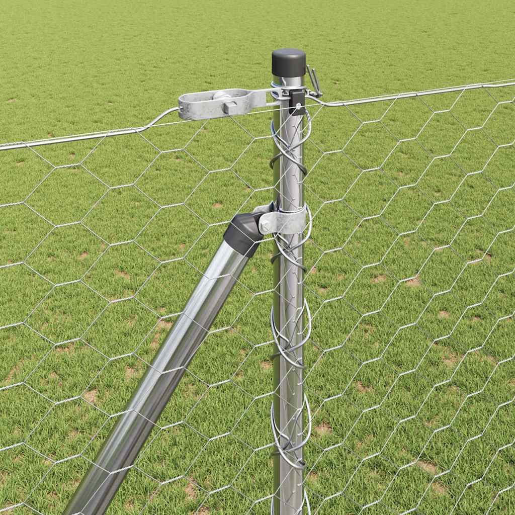 Stâlp de gard. Argintiu 50 x 1,6 m (plasă de 50 mm) Oțel