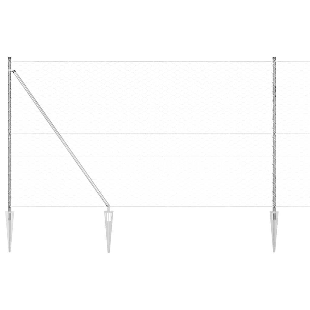 Stâlp de gard. Argintiu 50 x 1,6 m (plasă de 50 mm) Oțel