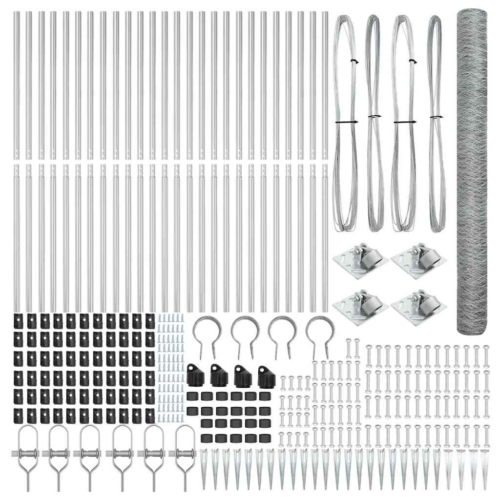 Stâlp de gard. Argintiu 50 x 1,6 m (plasă de 50 mm) Oțel