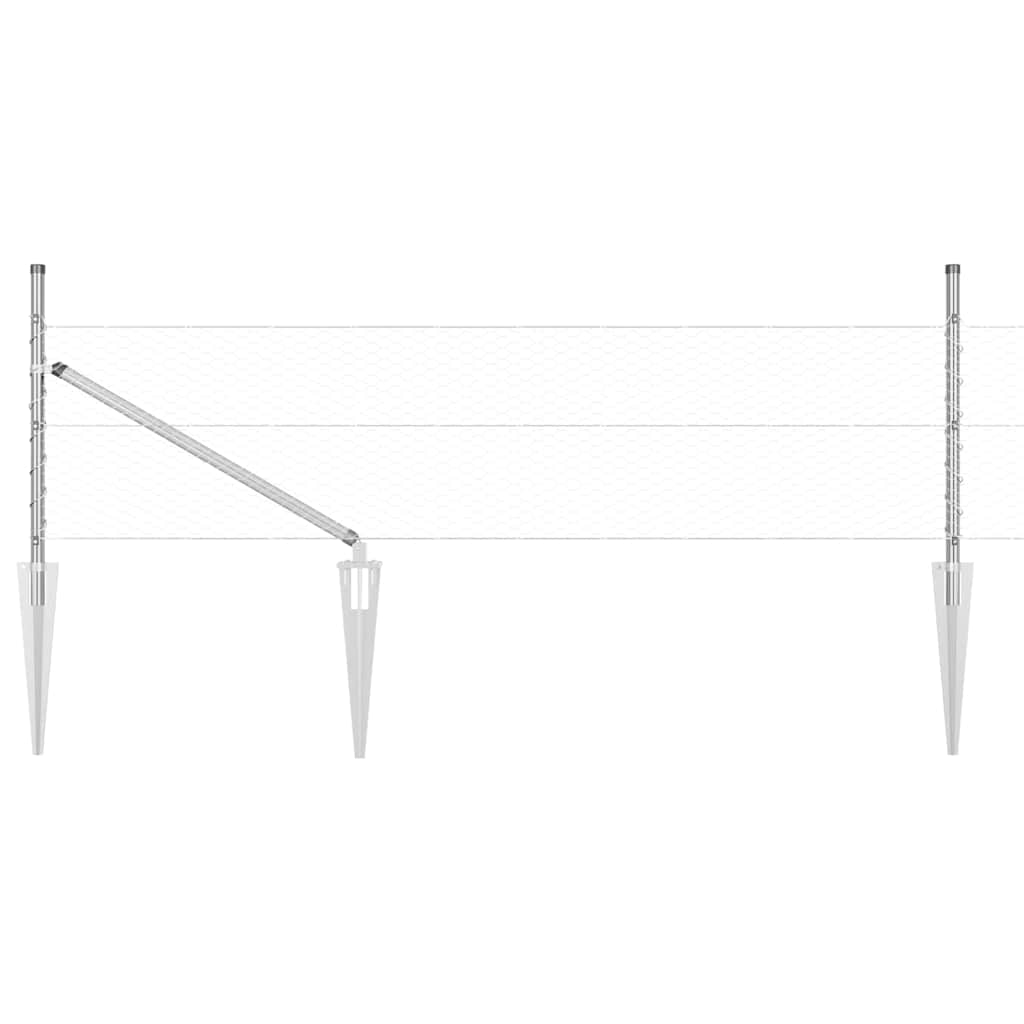 Stâlp de gard. Argintiu 100 x 0,5 m (plasă de 25 mm) Oțel