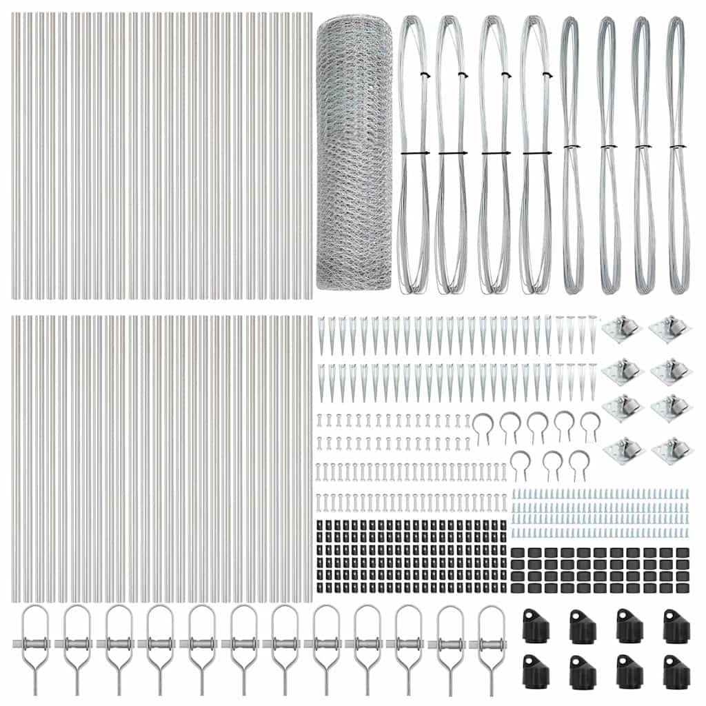 Stâlp de gard. Argintiu 100 x 0,5 m (plasă de 25 mm) Oțel