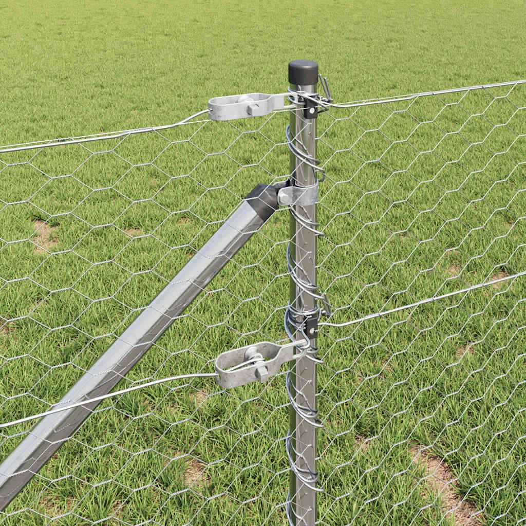 Stâlp de gard. Argintiu 100 x 0,6 m (plasă de 36 mm) Oțel