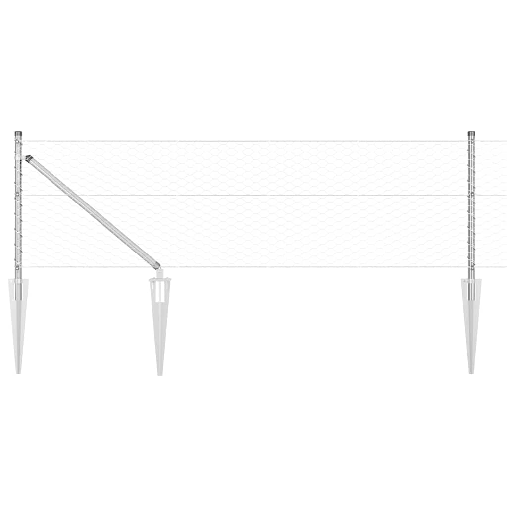 Stâlp de gard. Argintiu 100 x 0,6 m (plasă de 36 mm) Oțel