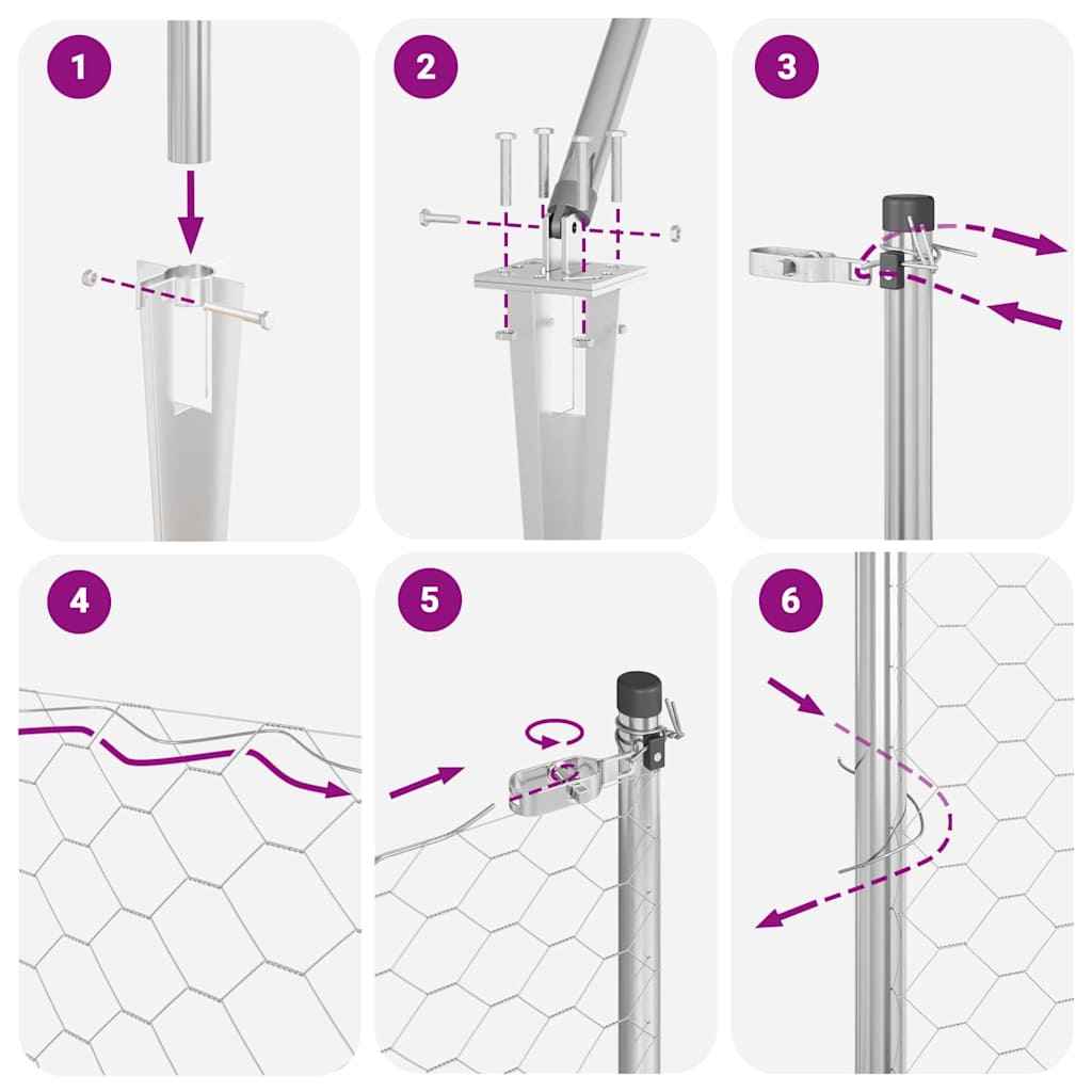 Stâlp de gard. Argintiu 100 x 0,6 m (plasă de 36 mm) Oțel