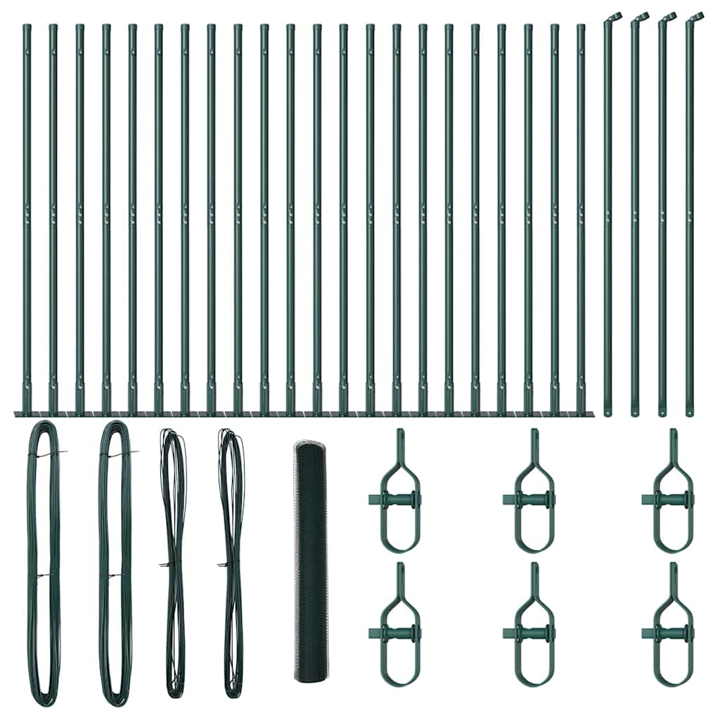 Stâlp de gard. Verde 50 x 1,2 m (plasă de 13 mm) Oțel și PVC