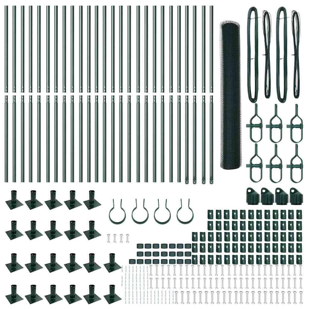 Stâlp de gard. Verde 50 x 1,2 m (plasă de 13 mm) Oțel și PVC