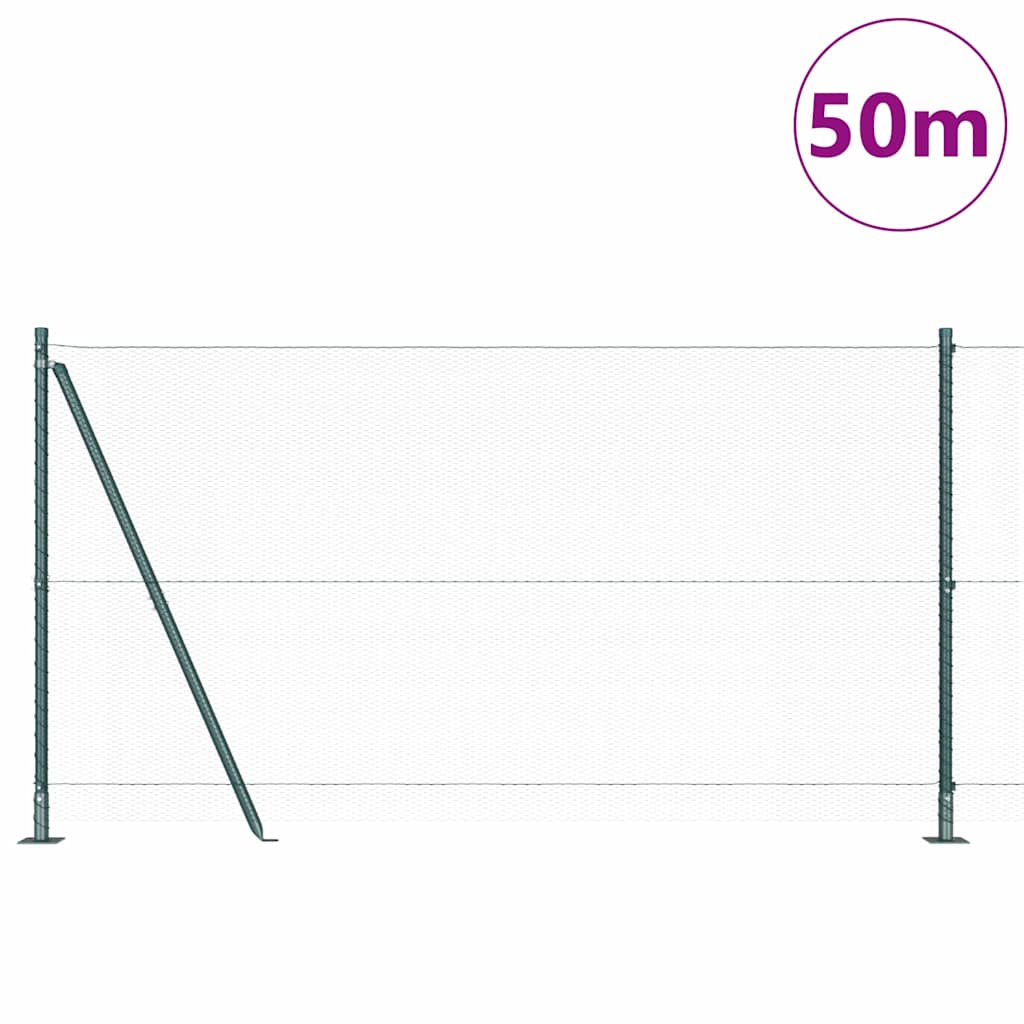 Stâlp de gard. Verde 50 x 1,2 m (plasă de 13 mm) Oțel și PVC
