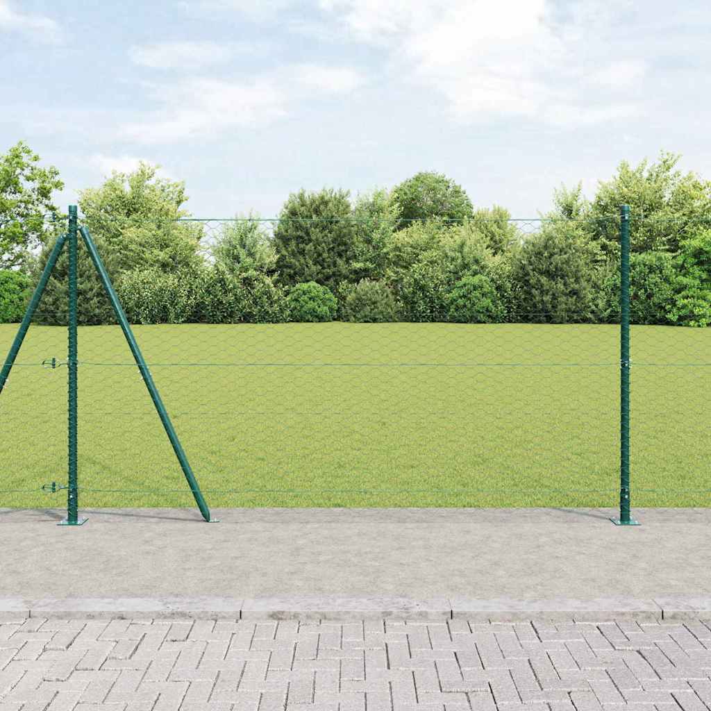 Stâlp de gard. Verde 50 x 1,2 m (plasă de 36 mm) Oțel și PVC