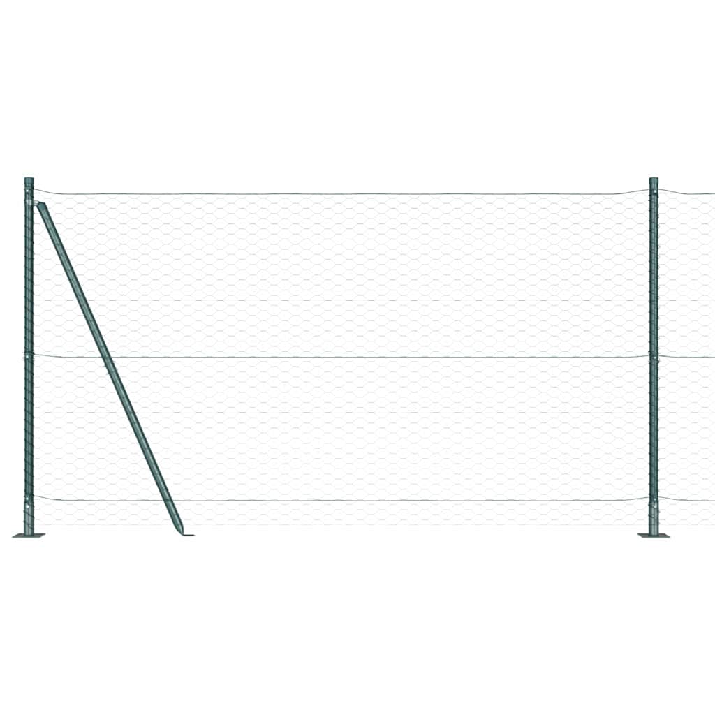 Stâlp de gard. Verde 50 x 1,2 m (plasă de 36 mm) Oțel și PVC