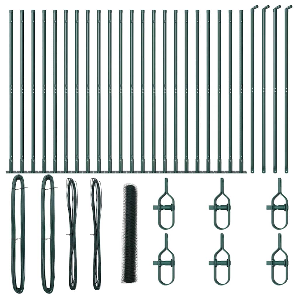 Stâlp de gard. Verde 50 x 1,2 m (plasă de 36 mm) Oțel și PVC