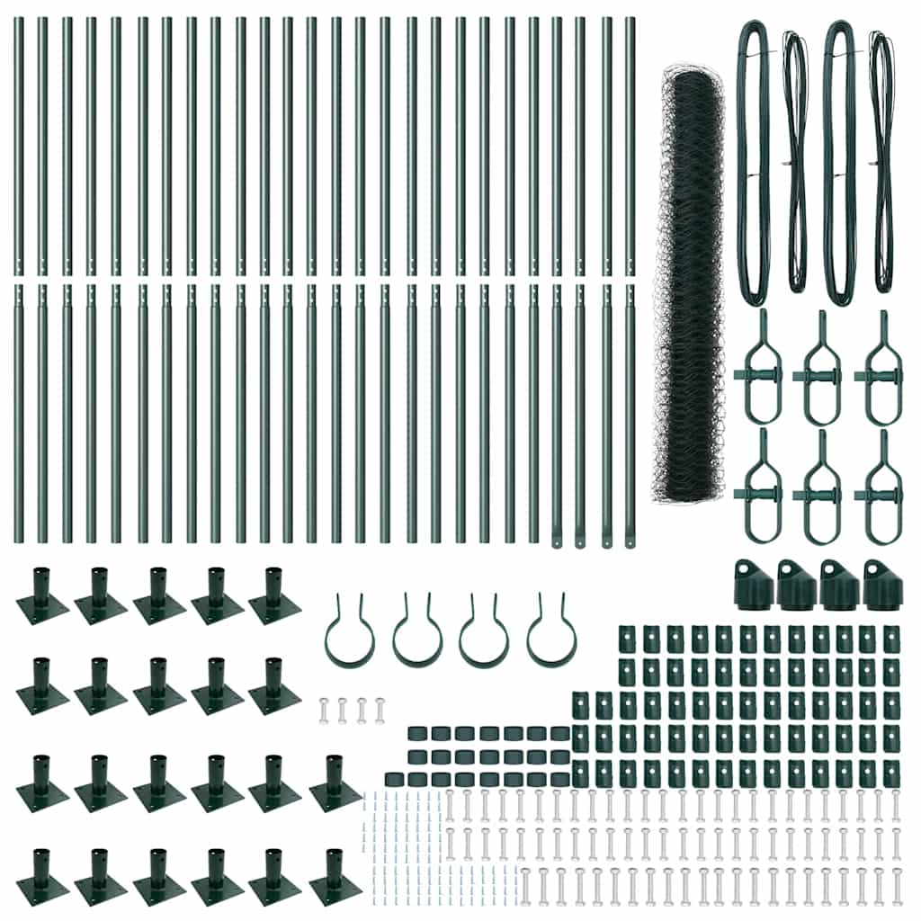 Stâlp de gard. Verde 50 x 1,2 m (plasă de 36 mm) Oțel și PVC