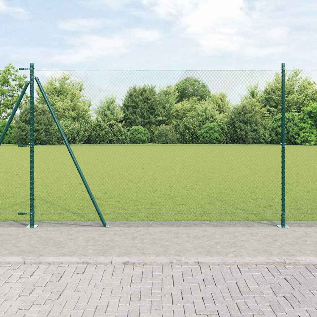 Stâlp de gard. Verde 50 x 1,4 m ( plasă 13 mm) Oțel și PVC