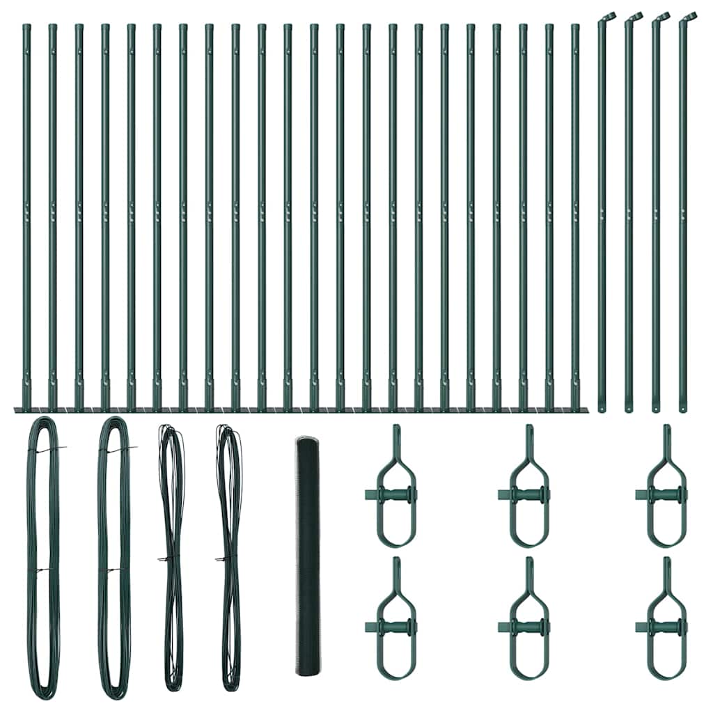 Stâlp de gard. Verde 50 x 1,4 m ( plasă 13 mm) Oțel și PVC