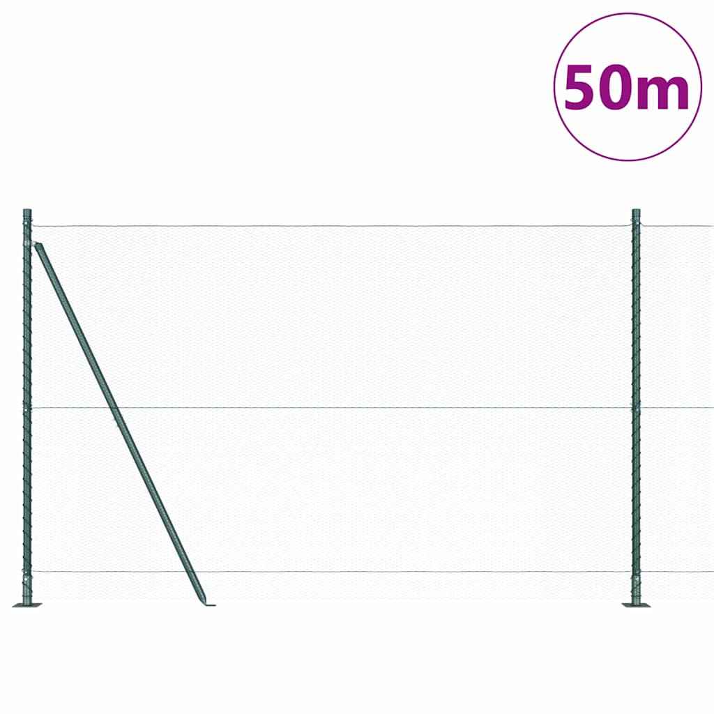 Stâlp de gard. Verde 50 x 1,4 m ( plasă 13 mm) Oțel și PVC