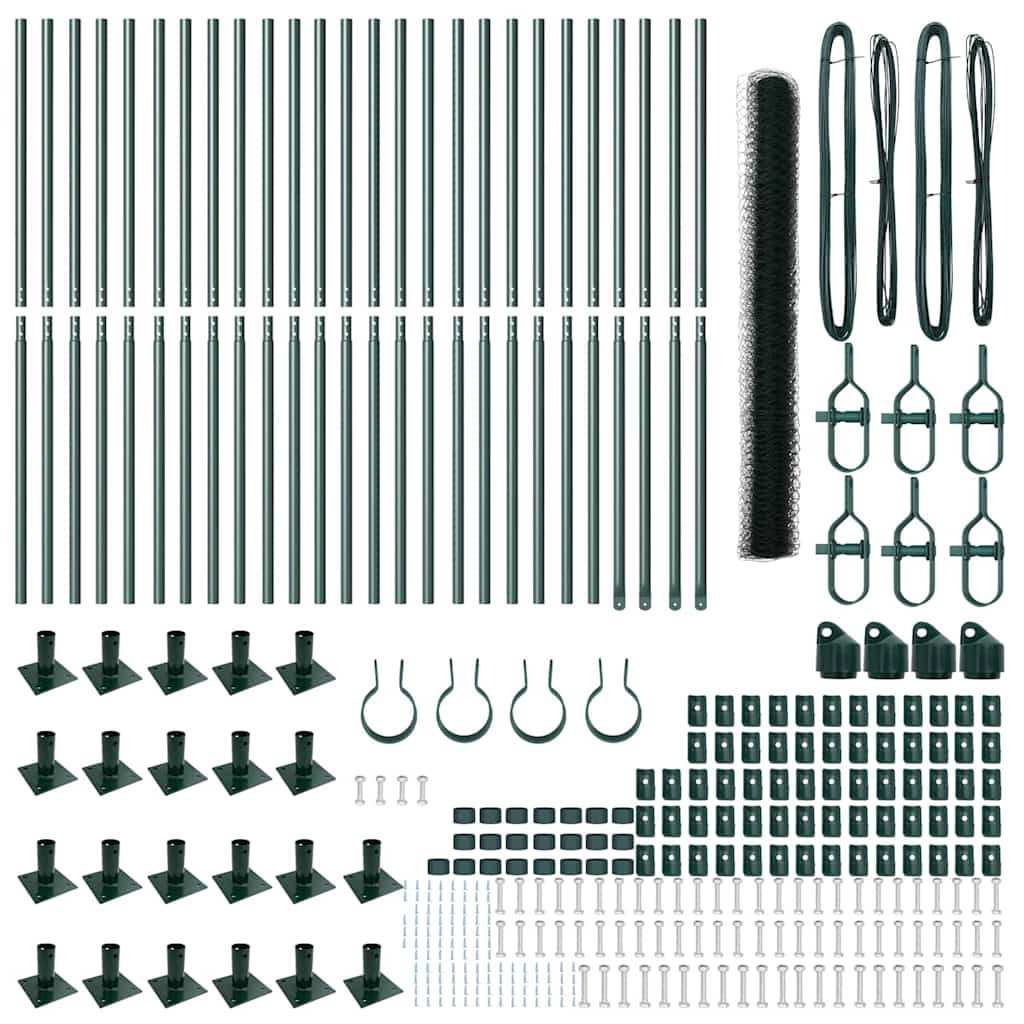 Stâlp de gard. Verde 50 x 1,4 m (plasă de 36 mm) Oțel și PVC