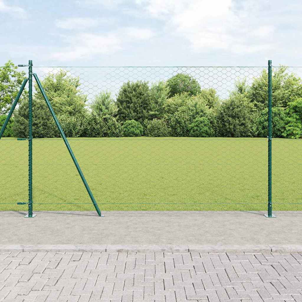 Stâlp de gard. Verde 50 x 1,4 m (plasă de 50 mm) Oțel și PVC