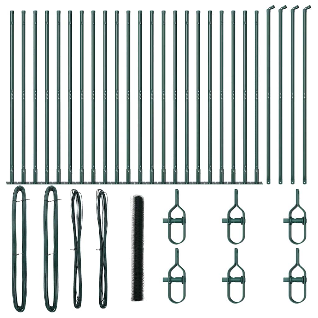 Stâlp de gard. Verde 50 x 1,4 m (plasă de 50 mm) Oțel și PVC