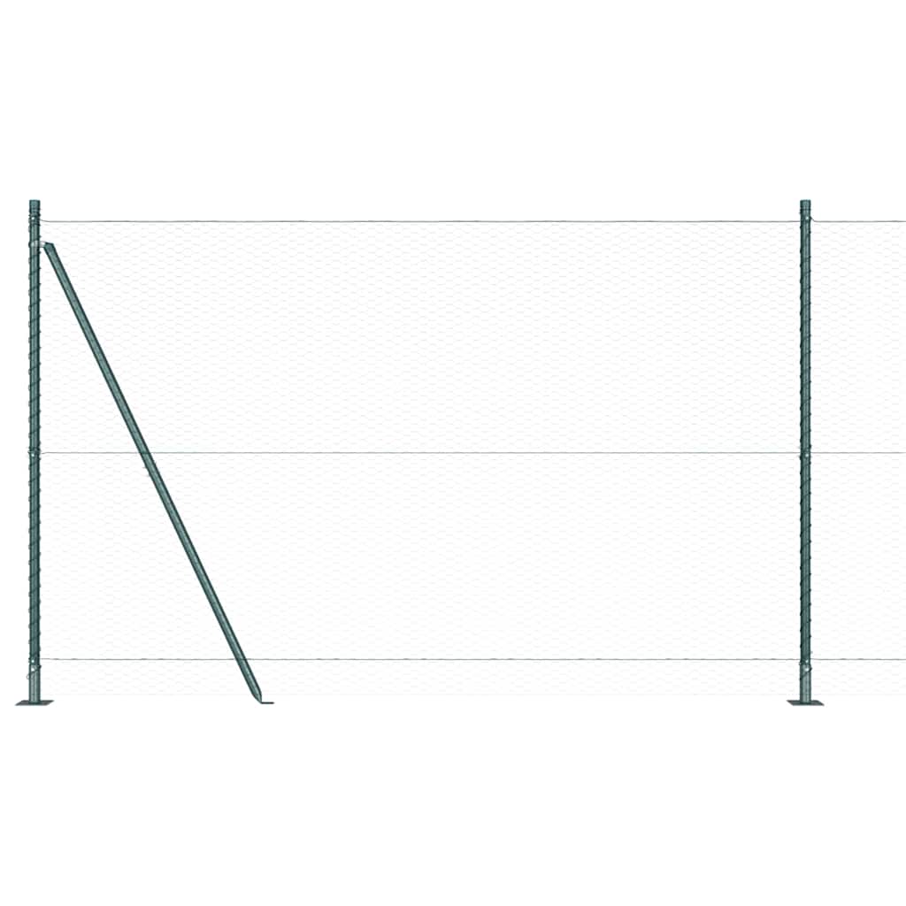 Stâlp de gard. Verde 50 x 1,6 m (plasă de 25 mm) Oțel și PVC