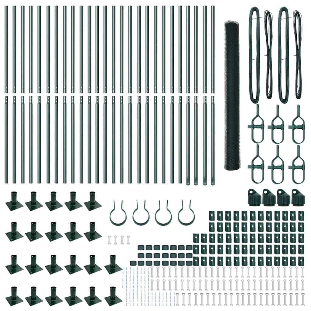 Stâlp de gard. Verde 50 x 1,6 m (plasă de 25 mm) Oțel și PVC