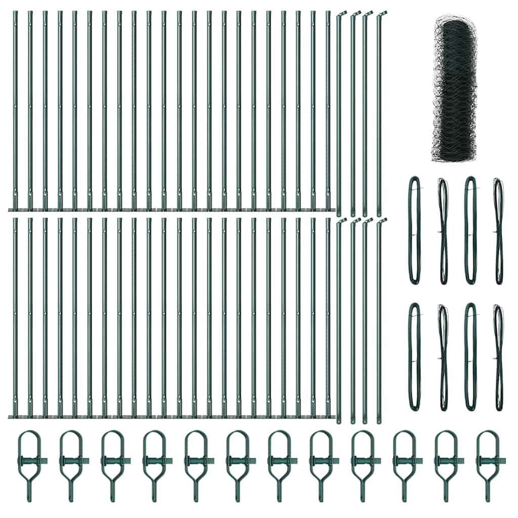 Stâlp de gard. Verde 100 x 0,4 m (plasă de 50 mm) Oțel și PVC