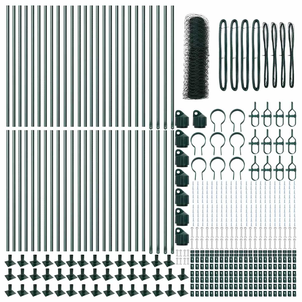 Stâlp de gard. Verde 100 x 0,4 m (plasă de 50 mm) Oțel și PVC