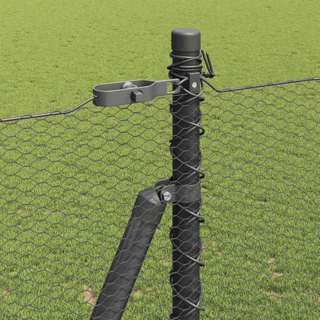 Stâlp de gard. Gri 10 x 1,6 m (plasă de 13 mm) Oțel și PVC