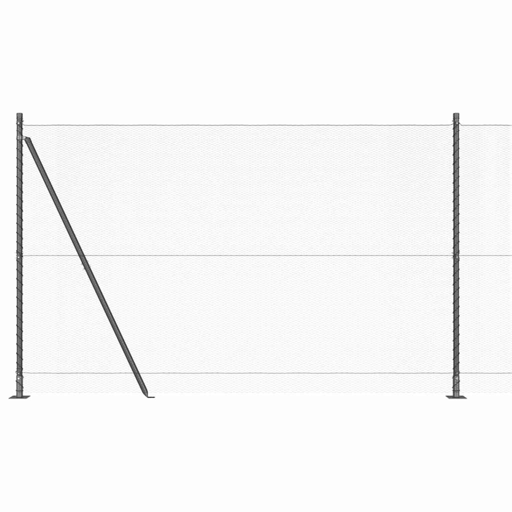 Stâlp de gard. Gri 10 x 1,6 m (plasă de 13 mm) Oțel și PVC