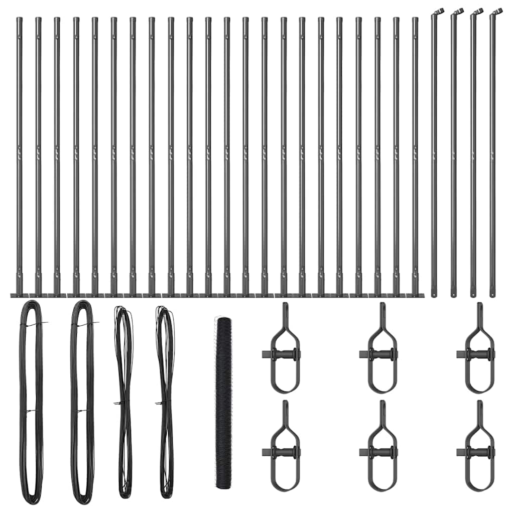 Stâlp de gard. Gri 50 x 1,4 m (plasă de 50 mm) Oțel și PVC