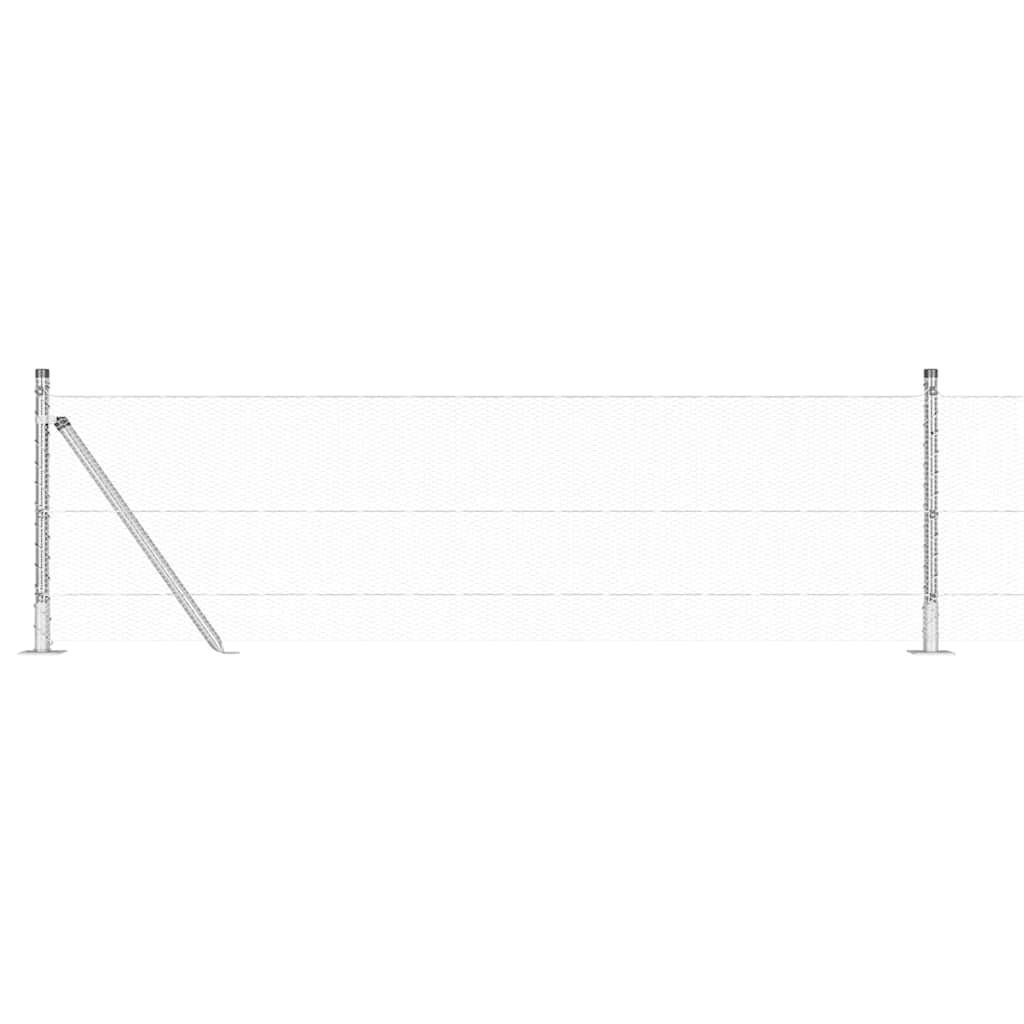 Stâlp de gard. Argintiu 10 x 0,4 m (plasă de 13 mm) Oțel