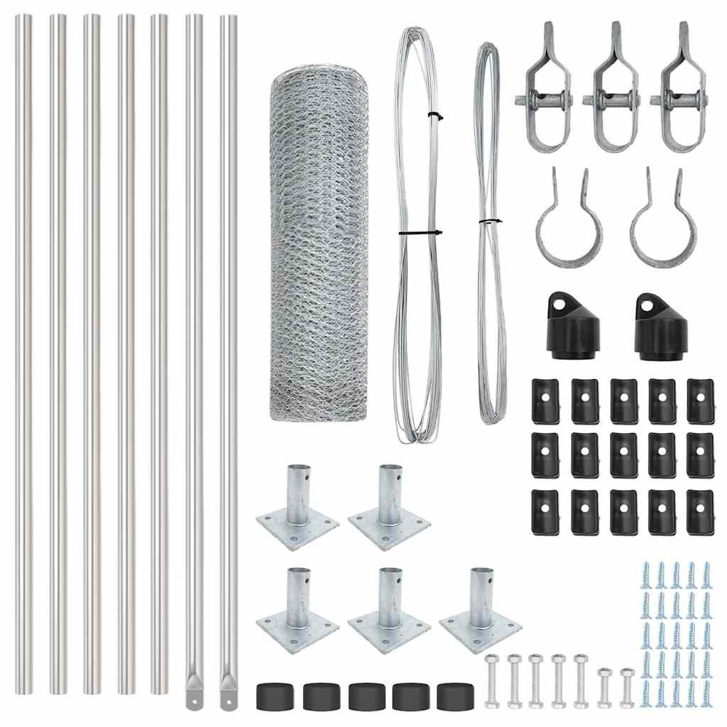 Stâlp de gard. Argintiu 10 x 0,4 m (plasă de 13 mm) Oțel